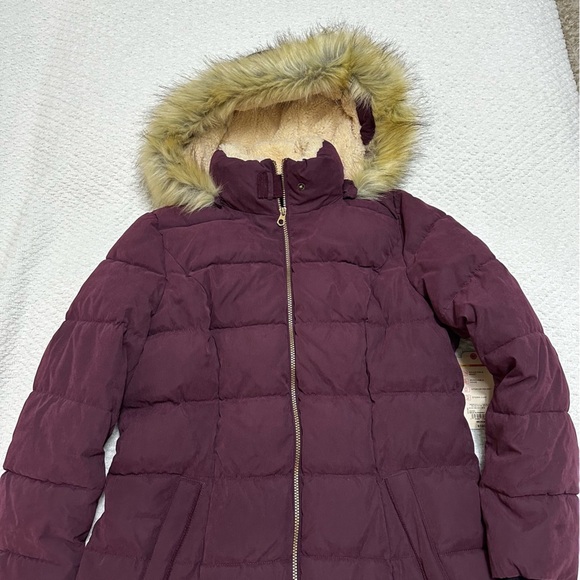 St. John’s Bay Bold Burgundy Coat Faux Fur Women’s Size Medium NWT - Picture 14 of 14